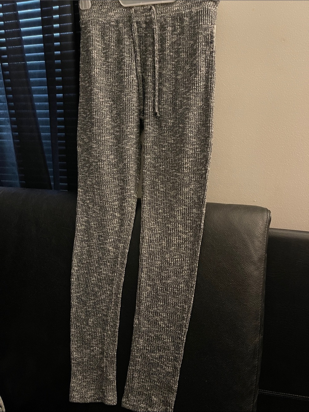 Gymshark Women’s Slouge Leggings Heathered Black Marl High Rise Size XS NWOT